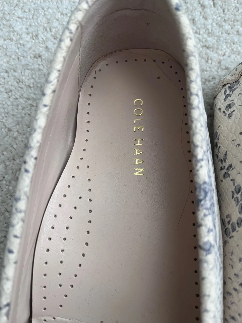 Cole Haan Women's Python Evelyn Leather Driver Loafers Sz 9